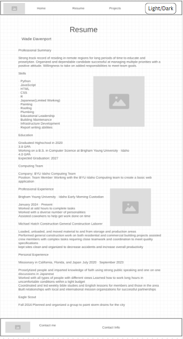 page 2 wireframe
